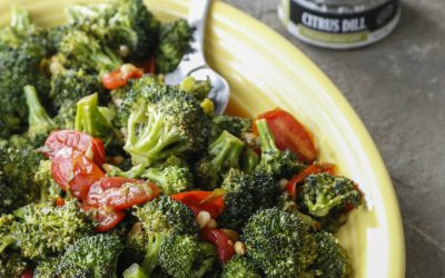 Roasted Broccoli With a Warm Tomato Herb Vinaigrette