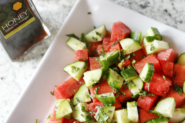 Watermelon & Cucumber Salad With Honey Vinaigrette